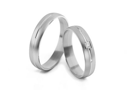 Snubní prstýnky s diamantem 0,020 ct šířka 4 mm