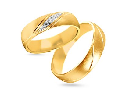Snubní prstýnky s diamanty 0,070 ct šířka 5 mm