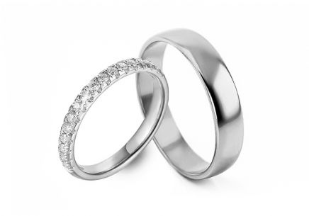 Diamantové snubní prstýnky z bílého zlata 0,27 ct Yasmine diamonds 2,5 a 3 mm
