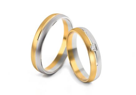Snubní prstýnky s diamantem 0,020 ct šířka 4 mm