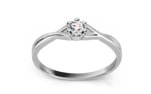 Zásnubní diamantový prsten z bílého zlata Zaina, 14K - CSBR11A