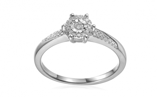 Zásnubní prsten z bílého zlata s brilianty 0,160 ct - IZBR1126A