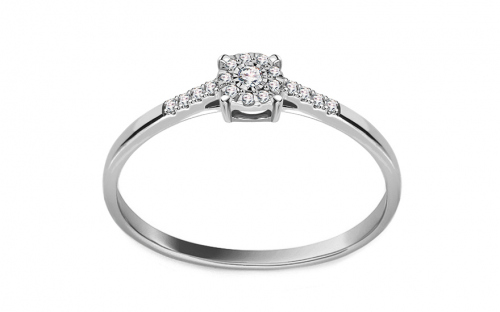 Zásnubní prsten z bílého zlata s diamanty Lila KU1093A