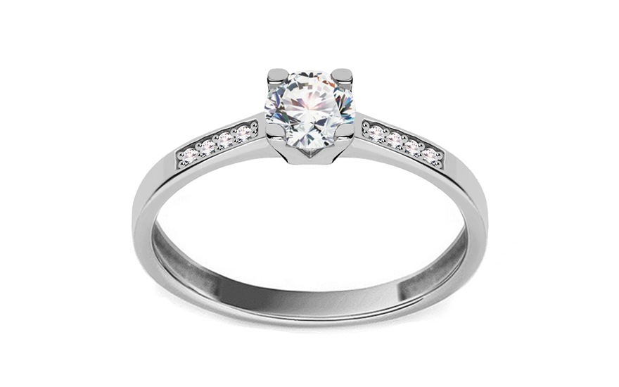 Zásnubní prsten z bílého zlata se zirkony Sellia - IZ13699A
