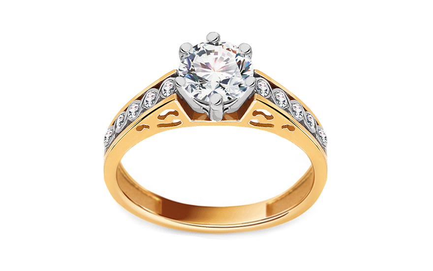 Zlatý zásnubní prsten Isarel 30 - CSRI801