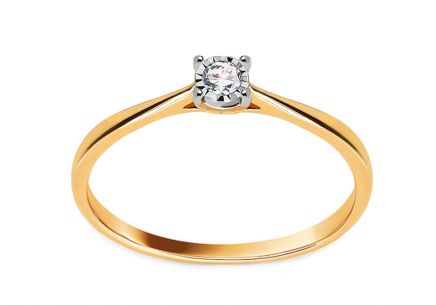 Diamantový dvoubarevný zásnubní prsten 0,050 ct