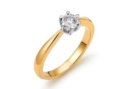 Diamantový dvoubarevný zásnubní prsten 0,110 ct