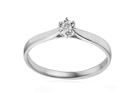 Diamantový prsten z bílého zlata 0.040 ct Lawanda