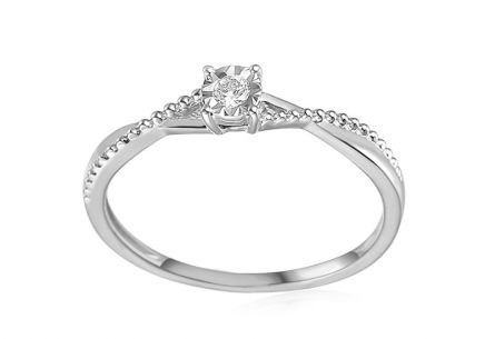 Diamantový prsten z bílého zlata 0.050 ct Freire