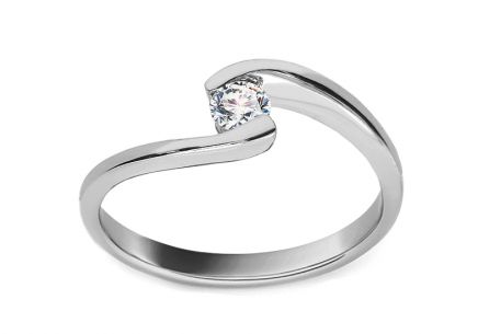 Diamantový prsten z bílého zlata 0.150 ct Lines Of Love