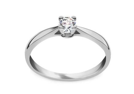 Diamantový prsten z bílého zlata 0.150 ct Royal Heart