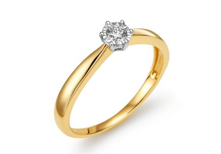 Diamantový zásnubní prsten 0,090 ct