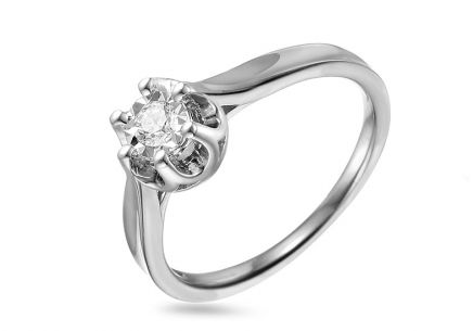 Zásnubní briliantový prsten z bílého zlata 0,150 ct