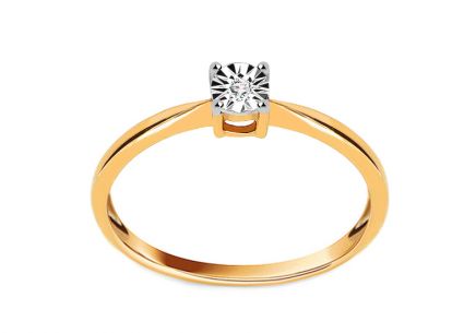 Zásnubní diamantový prsten 0.010 ct