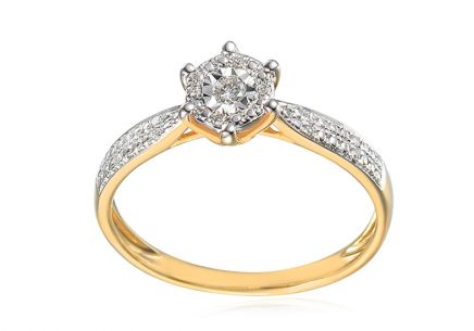 Zásnubní diamantový prsten 0,090 ct