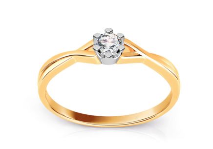 Zlatý diamantový prsten 0.060 ct