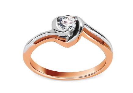 Zlatý diamantový prsten 0.150 ct Etos