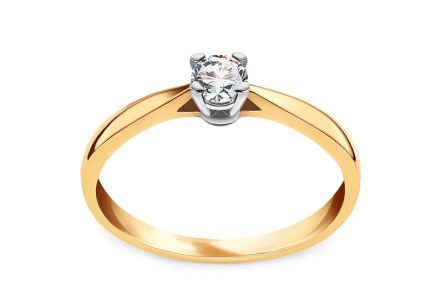Zlatý diamantový prsten 0.150 ct Royal Heart