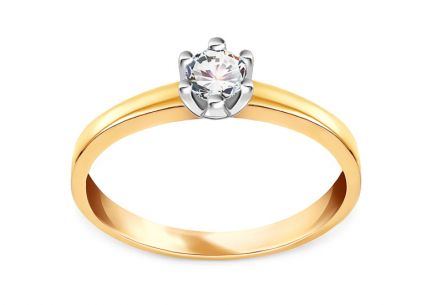 Zlatý diamantový prsten 0.230 ct Solitaire