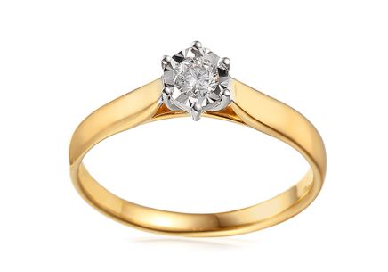 Zlatý zásnubní diamantový prsten Whitley