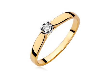 Zlatý zásnubní prsten s diamantem 0.040 ct Reanna
