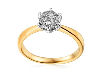 Zlatý zásnubní prsten s diamanty Marcia