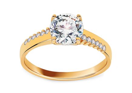 Zlatý zásnubní prsten Collete