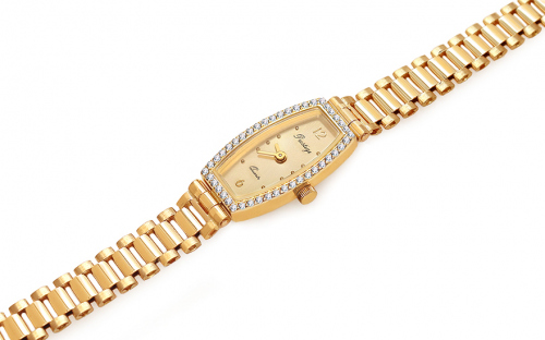Zlaté dámské hodinky se zirkony - IZ28206