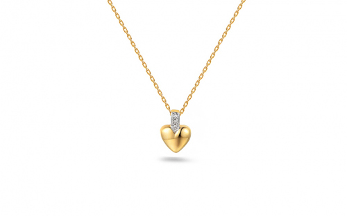 Zlatý briliantový náhrdelník srdíčko 0,010 ct - IZBR969