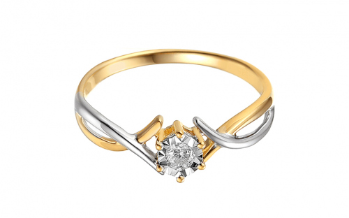 Zlatý diamantový prsten 0,090 ct Aya - IZBR249