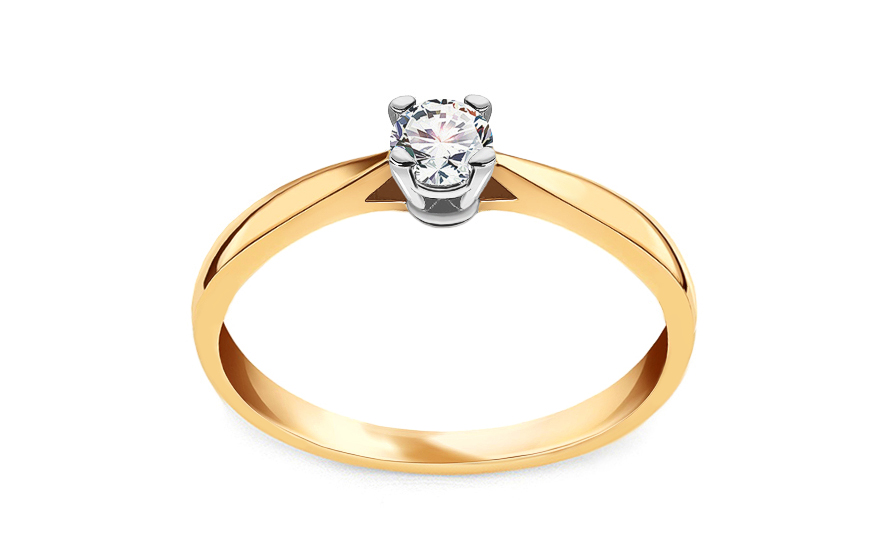 Zlatý diamantový prsten 0.150 ct Royal Heart - LRBR013YW