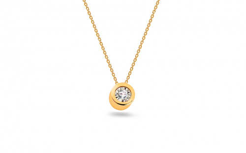 Zlatý náhrdelník s diamantem Spirituality 0.0145 ct BSBR075