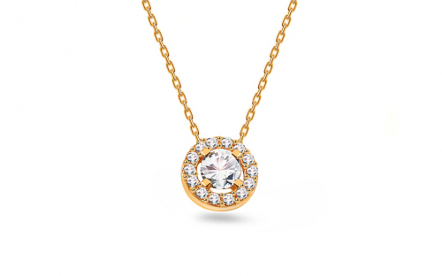 Zlatý náhrdelník se zirkony Balance - IZ13219