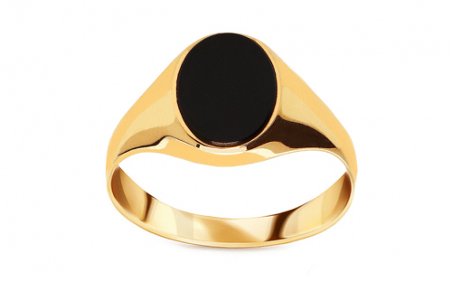 Zlatý pánský prsten s přírodním onyxem IZ22423