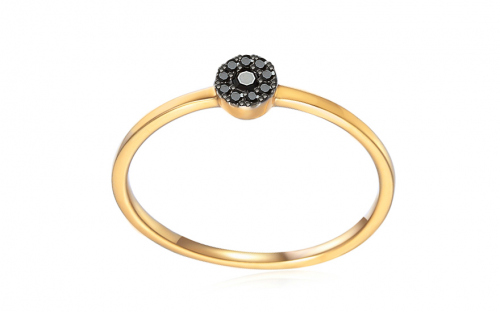 Zlatý prsten s černými diamanty IZBR908BP