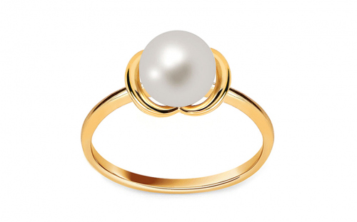 Zlatý prsten s perlou 8 mm - IZ21625
