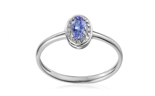 Zlatý prsten s tanzanitem a diamanty Fanny - IZBR091AP