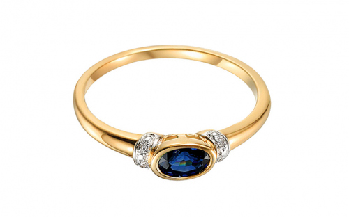 Zlatý safírový prsten s diamanty 0.010 ct Tavita - IZBR588