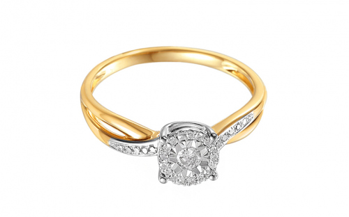 Zlatý zásnubní prsten s diamanty 0.140 ct Celsa - IZBR403