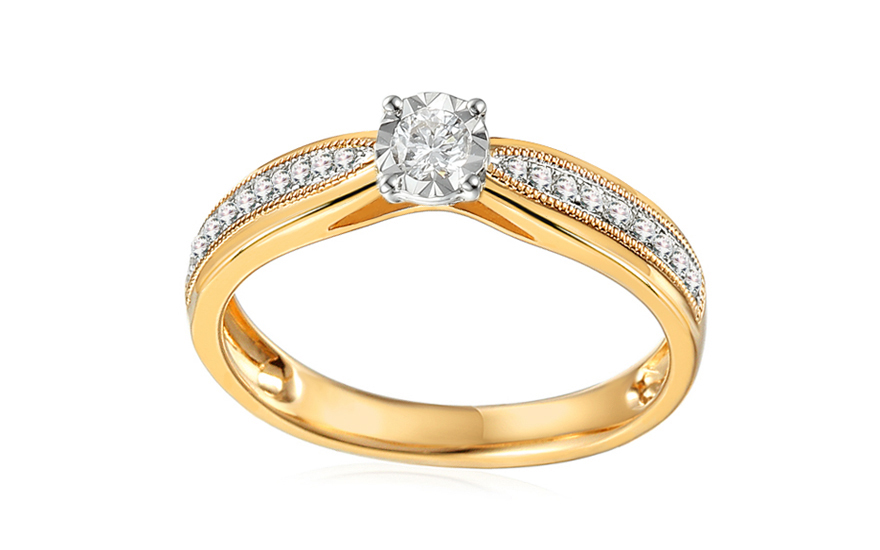 Zlatý zásnubní prsten s diamanty 0.240 ct Maya - IZBR041B