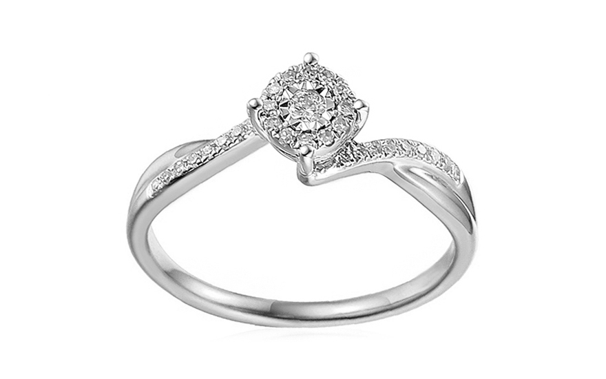 Zlatý zásnubní prsten s diamanty Edena white 0,13ct - IZBR038A