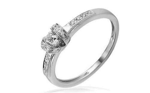 Zlatý zásnubní prsten s diamanty Eliana white - IZBR029A