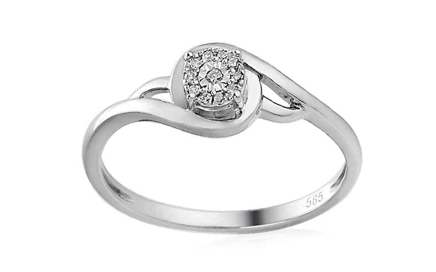 Zlatý zásnubní prsten s diamanty Iris - IZBR165A