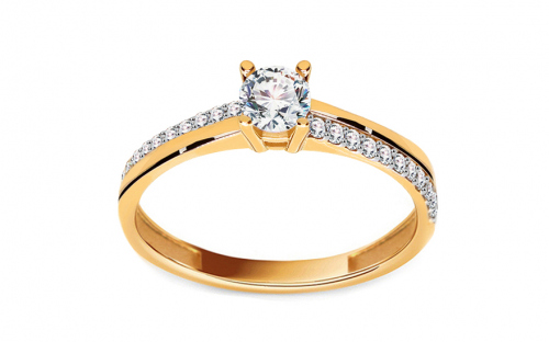 Zlatý zásnubní prsten se zirkony IRET - IZ13775